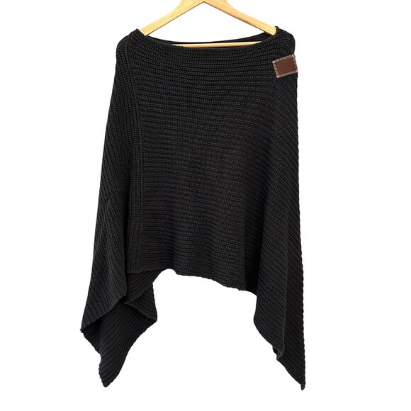 Love Your Melon 100% Cotton Grey Cableknit Pullover Shawl One Size - Picture 1 of 5